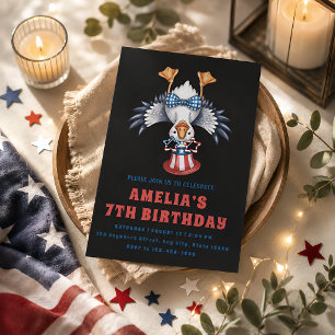 Invitación Cumpleaños divertido para niños al estilo American