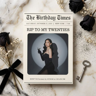 Invitación Cumpleaños divertido RIP Veinte Periódico 30