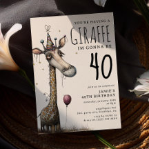 Cumpleaños divertido y caprichoso de jirafa para a