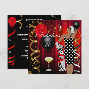 Invitación Cumpleaños Divina Cincuenta 50 Fantástico Globo Ne