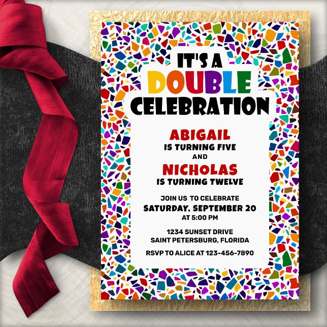 Invitación Cumpleaños doble conjunto (Subido por el creador)