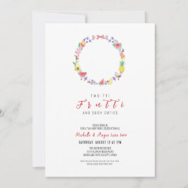 Invitación Cumpleaños doble Fruitti, segundo cumpleaños de ve