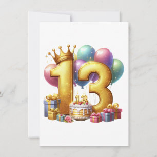 Invitación Cumpleaños dorado 13