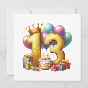 Invitación Cumpleaños dorado 13