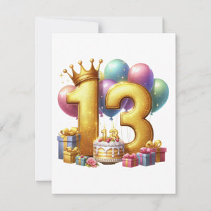 Invitación Cumpleaños dorado 13