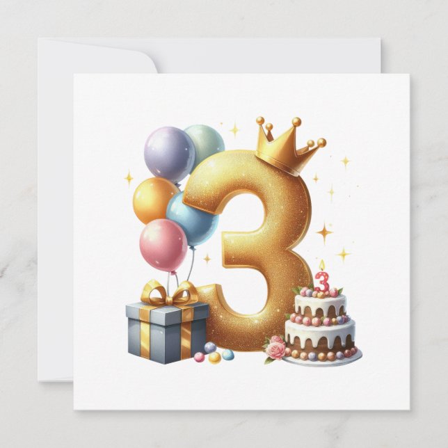 Invitación Cumpleaños dorado 3 (Anverso)