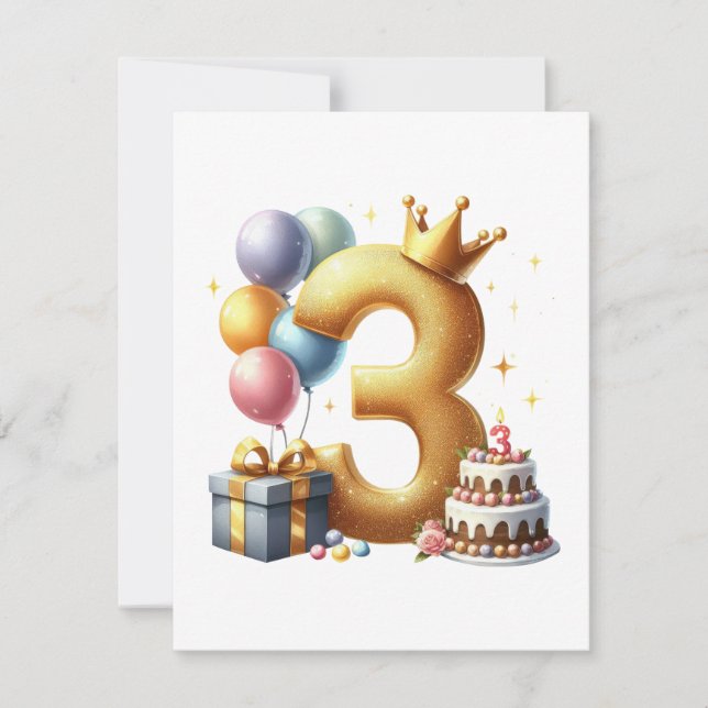 Invitación Cumpleaños dorado 3 (Anverso)