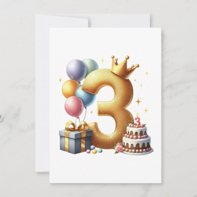 Invitación Cumpleaños dorado 3 (Anverso)