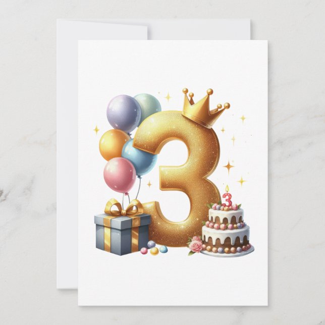 Invitación Cumpleaños dorado 3 (Anverso)