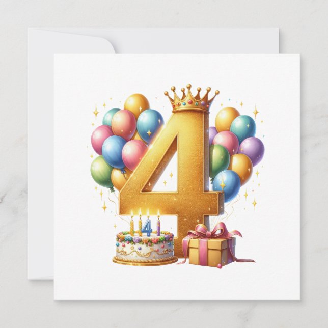Invitación Cumpleaños dorado 4 (Anverso)