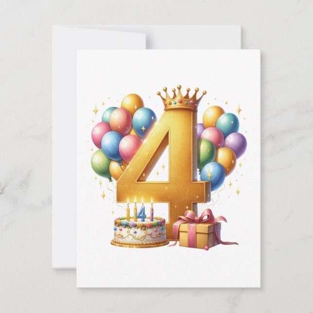 Invitación Cumpleaños dorado 4 (Anverso)