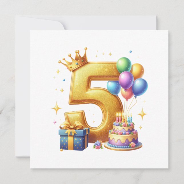 Invitación Cumpleaños dorado 5 (Anverso)