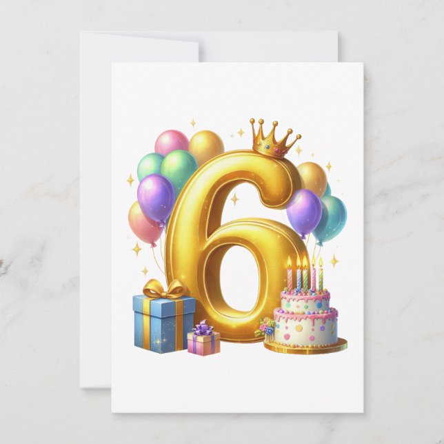 Invitación Cumpleaños dorado 6 (Anverso)