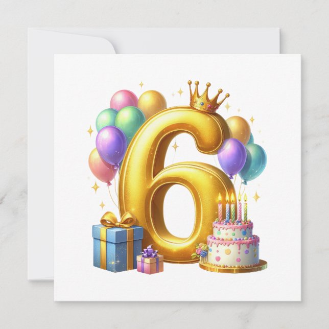 Invitación Cumpleaños dorado 6 (Anverso)