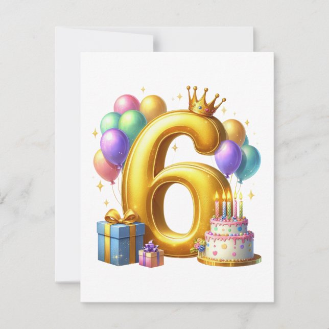 Invitación Cumpleaños dorado 6 (Anverso)
