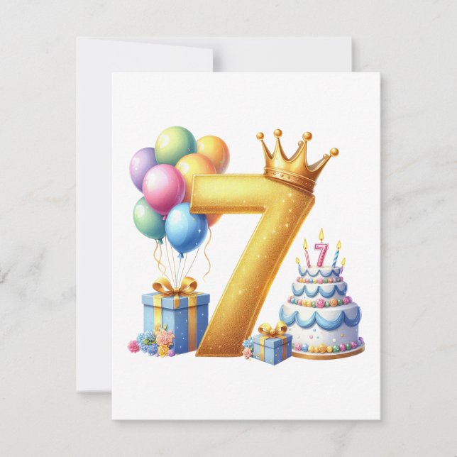 Invitación Cumpleaños dorado 7 (Anverso)
