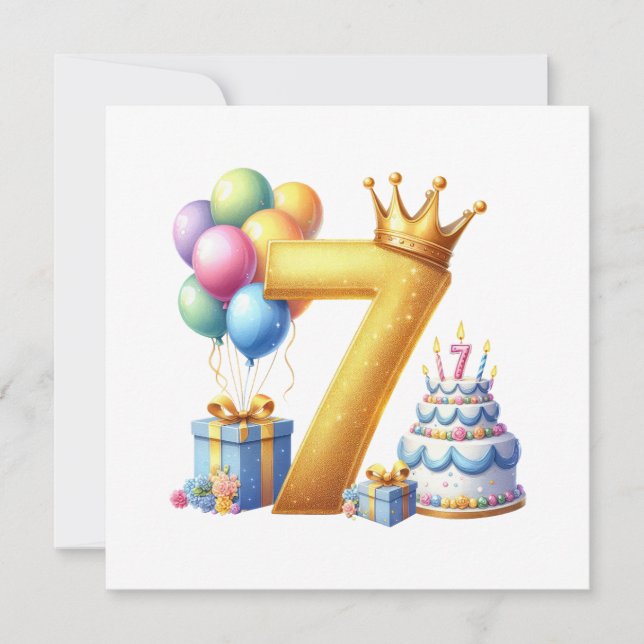 Invitación Cumpleaños dorado 7 (Anverso)