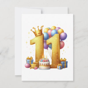 Invitación Cumpleaños dorado número 11