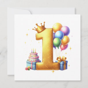 Invitación Cumpleaños dorado primero