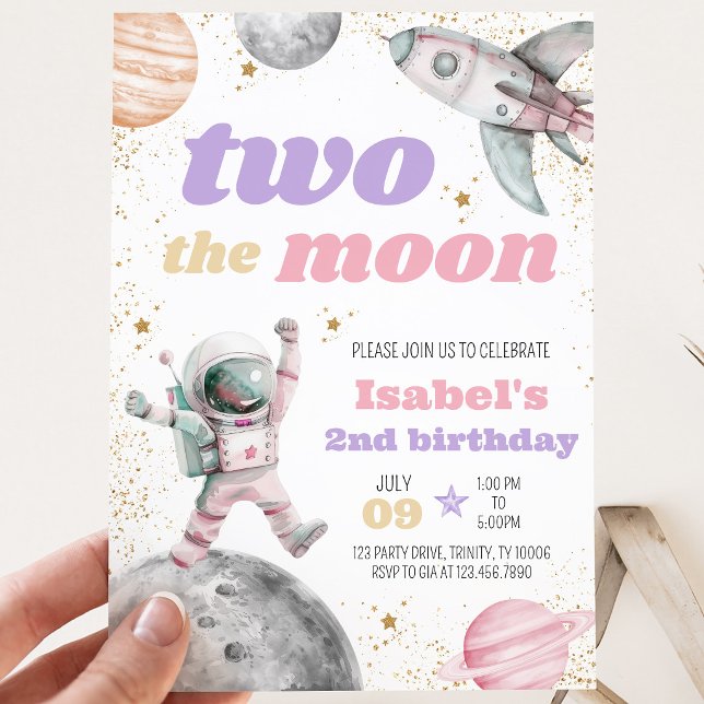 Invitación Cumpleaños Dos a la Luna (Subido por el creador)