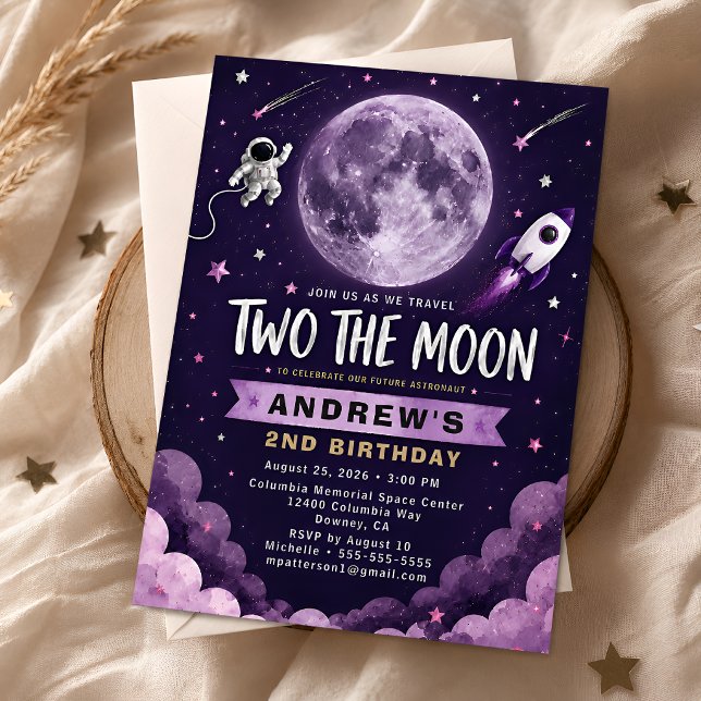 Invitación Cumpleaños Dos a la Luna 2 (Subido por el creador)