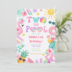 Invitación Cumpleaños Dos al Piscina Tropical 2
