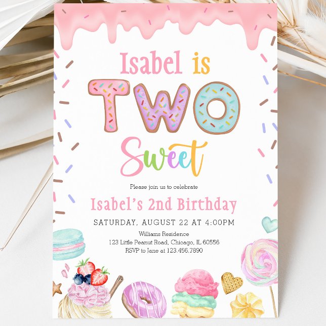 Invitación Cumpleaños Dos Dulce 2do (Subido por el creador)