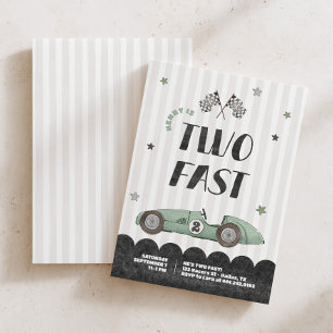 Invitación Cumpleaños Dos Niños Rápidos Coche de Carreras Ver