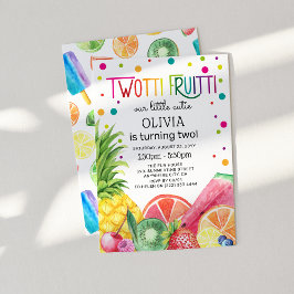 Invitación Cumpleaños dos 'TWO-tti Fruitti' de verano adorabl