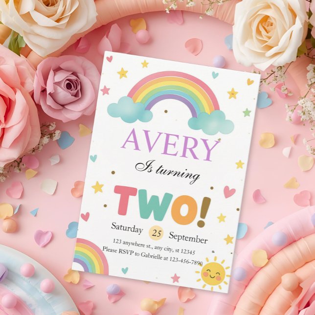 Invitación Cumpleaños Dulce Arcoíris 2 (Subido por el creador)