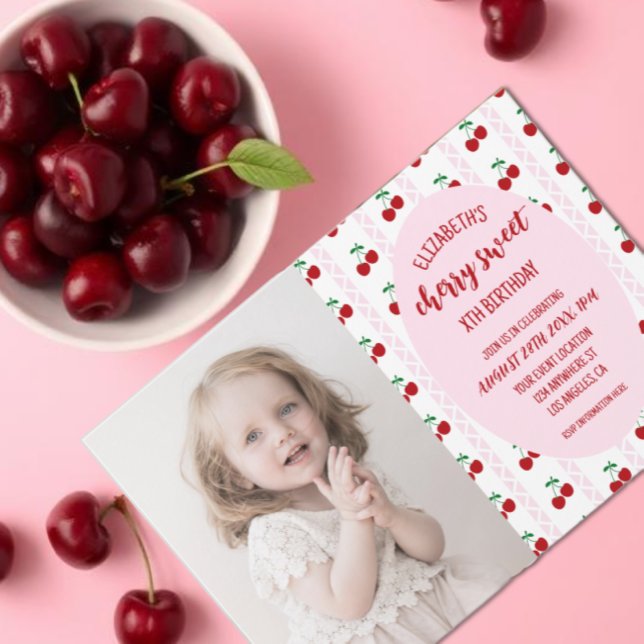 Invitación Cumpleaños Dulce Cereza (Subido por el creador)
