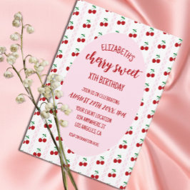 Invitación Cumpleaños Dulce Cereza