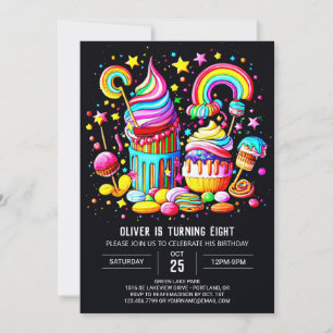 Invitación Cumpleaños dulce de acuarela