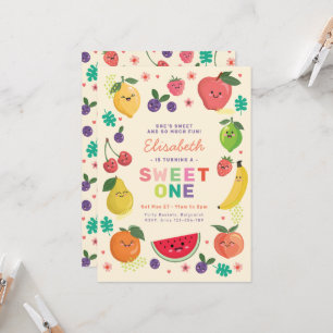Invitación Cumpleaños Dulce de Frutas Lindas Arcoíris
