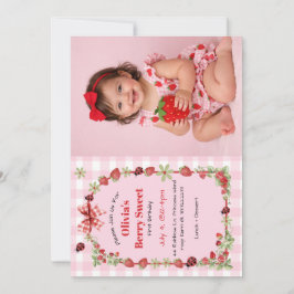 Invitación Cumpleaños Dulce de Frutas Primer Cumpleaños