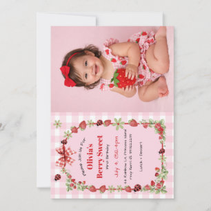 Invitación Cumpleaños Dulce de Frutas Primer Cumpleaños