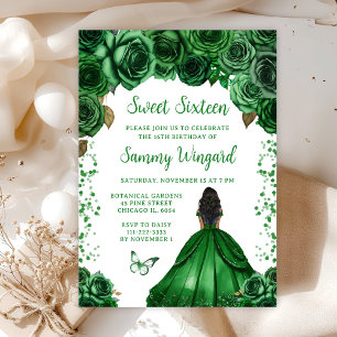 Invitación Cumpleaños Dulce Dieciséis Princesa Piel Oscura Ca