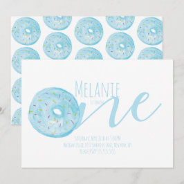 Invitación Cumpleaños Dulce Fiesta de Primer Cumpleaños Azul