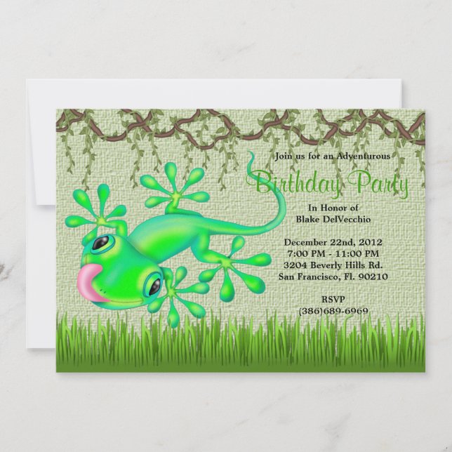 Invitación Cumpleaños dulce LINDO de la selva de las vides (Anverso)
