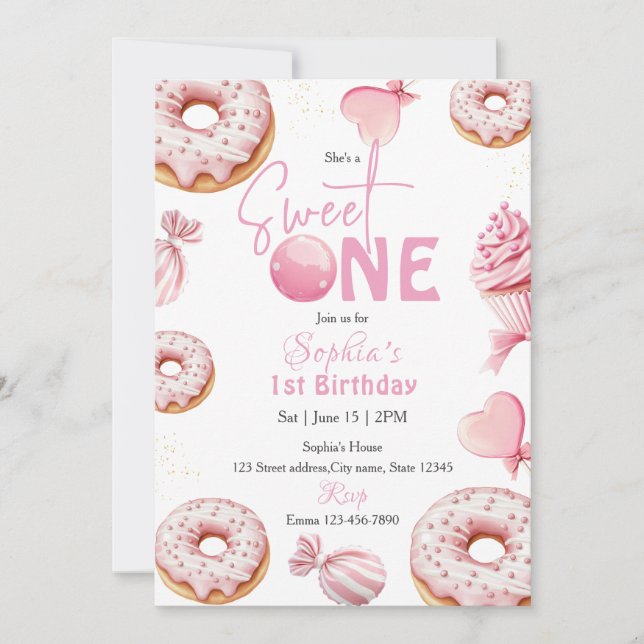 Invitación Cumpleaños Dulce Niña 1 (Anverso)