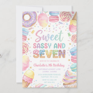 Invitación Cumpleaños Dulce Sassy Siete 7