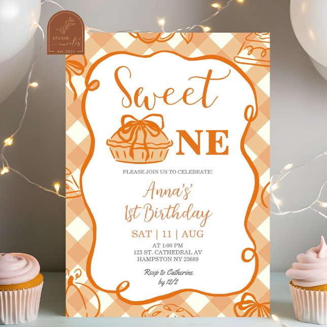 Invitación Cumpleaños Dulce Uno Caprichoso Dibujado a Mano (Subido por el creador)
