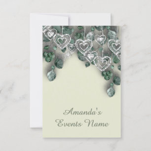 Invitación Cumpleaños Dulces 16 Fiesta BRIDAL de Corazones Rú