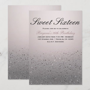 Invitación Cumpleaños Dulces 16 Fiesta Rosa Sonrosado Brillan
