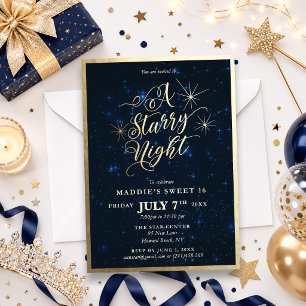 Invitación Cumpleaños Dulces 16 Noches Estrelladas