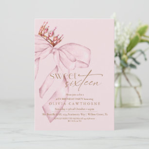Invitación Cumpleaños Dulces 16 Rosa Claro Elegante y Moderno