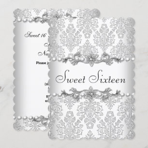 Invitación Cumpleaños Dulces Dieciséis 16 Perla Blanca 3