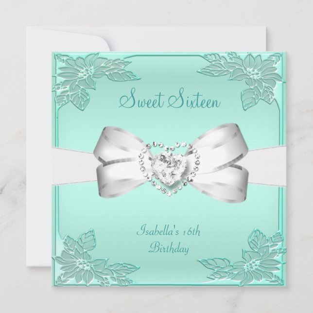 Invitación Cumpleaños Dulces Dieciséis Fiesta Cumpleaños 16 V (Anverso)