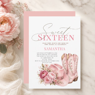 Invitación Cumpleaños Dulces Dieciséis Vaquera Costera Coquet