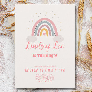 Invitación Cumpleaños editable 1er 2do 3er 9 10 20 30